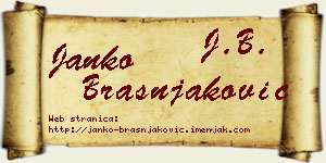 Janko Brašnjaković vizit kartica